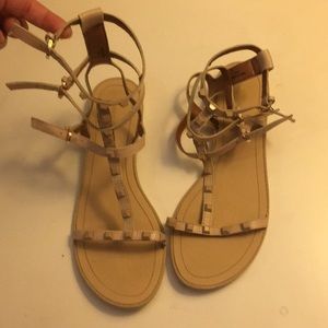 Rebecca Minkoff Gladiator Sandal in Beige